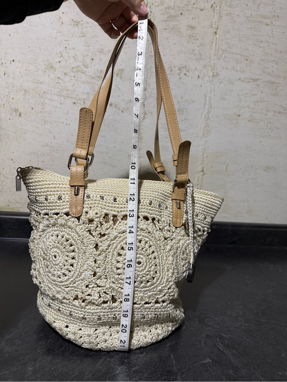 The Sak Crochet Woven Hobo Handbag Boho Summer Purse Vacation 70 Retro Festival - Picture 6 of 9